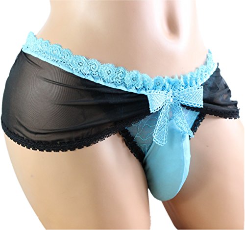 Sissy Pouch Panties Lace Bikini Brief Style Trim Style in Various Colors  (Medium)