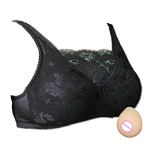 BIMEI See-Through Pocket Bra for Silicone Breastforms Crossdress 8799,  Black, 42A : : Clothing, Shoes & Accessories
