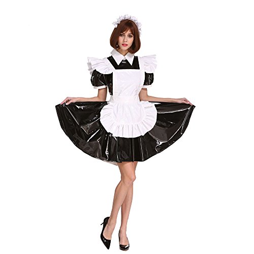 Gocebaby Sissy Maid Lockable Black Crossdressing Dress Plus Size Costume  (Medium to XXXL)