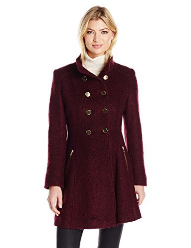 Women’s Wool Boucle Military Flared Coat by Guess | Crossdress Boutique