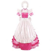 Gocebaby Sissy Maid PVC Lockable Style Long Pink Crossdressing Uniform ...