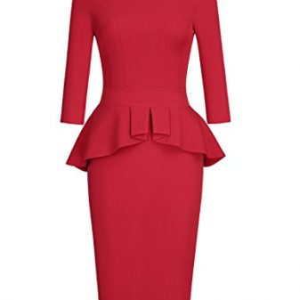 Suddenly Fem Inspired Perfect Red Peplum Dress (Large Sizes – 7 Colors ...