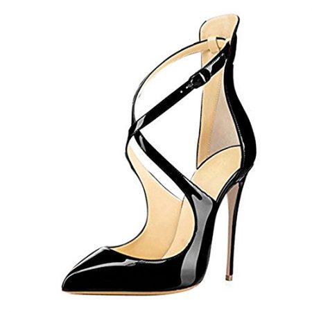 Pointed Toe Crisscross Strappy Stiletto High Heels Crossdresser Party ...