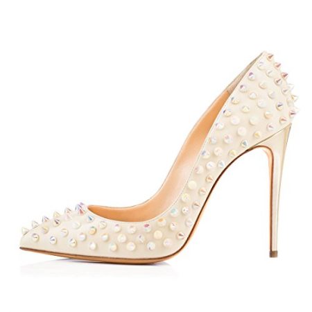 Pointed Toe Pumps Rivet Studded Stiletto Crossdresser High Heels (12 ...