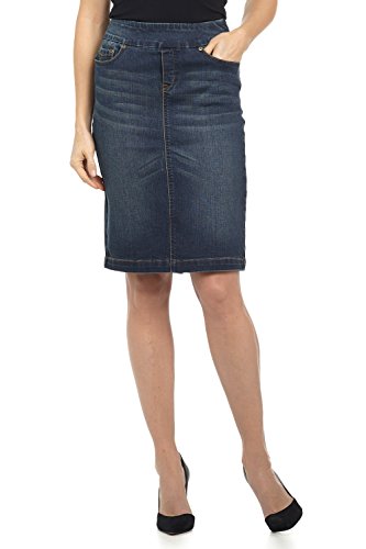 Pull-on Stretch Denim Skirt “Ease In To Comfort Fit” By Rekucci Jeans ...